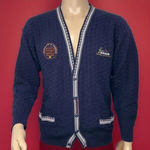 Vintage‎ University Of Virginia UVA Cardigan Diadora Embroidered Rotunda Logo